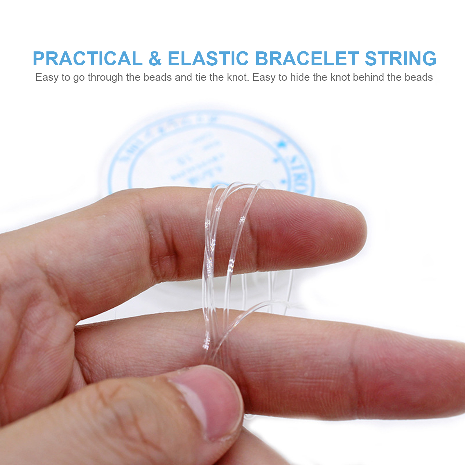 Htovila 0.6mm Elastic Bracelet String 39ft Strong Stretchy Beading